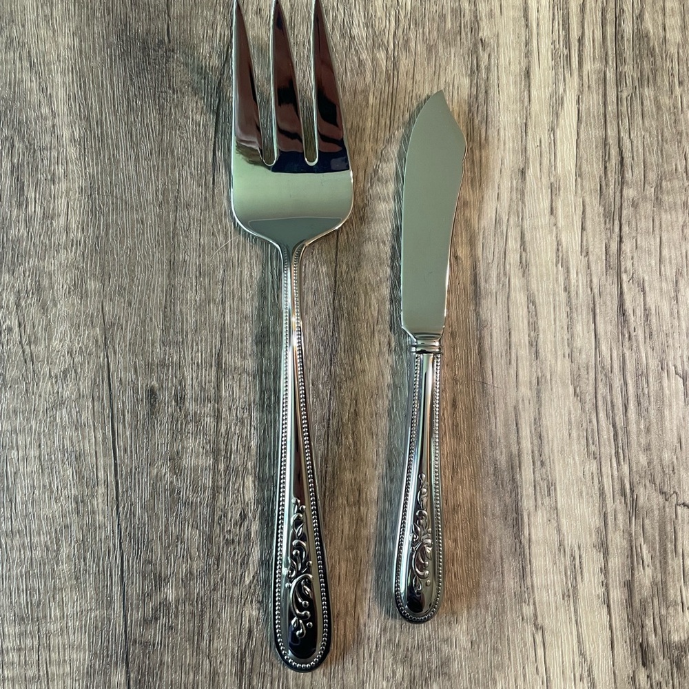 Lenox Serving Meat Fork and Bread Knife